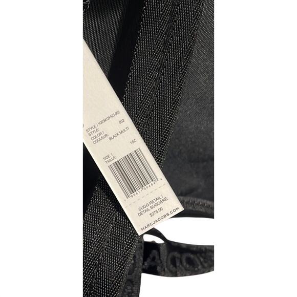 NWT Marc Jacobs Signet Logo Backpack Small Bag Black Monogram Mini - Picture 7 of 9